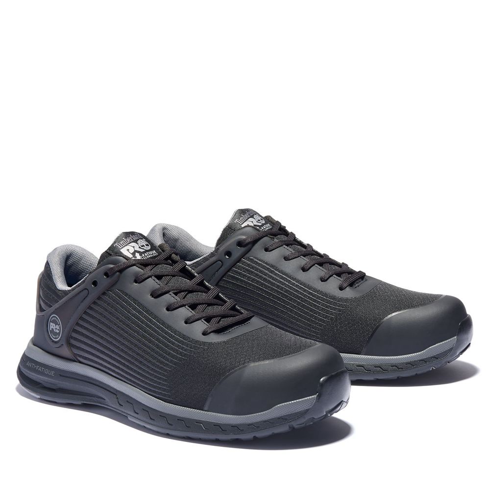 Timberland Mens Work Shoes PRO® Drivetrain SD35 Comp Toe - Black/Grey - India IO7049536